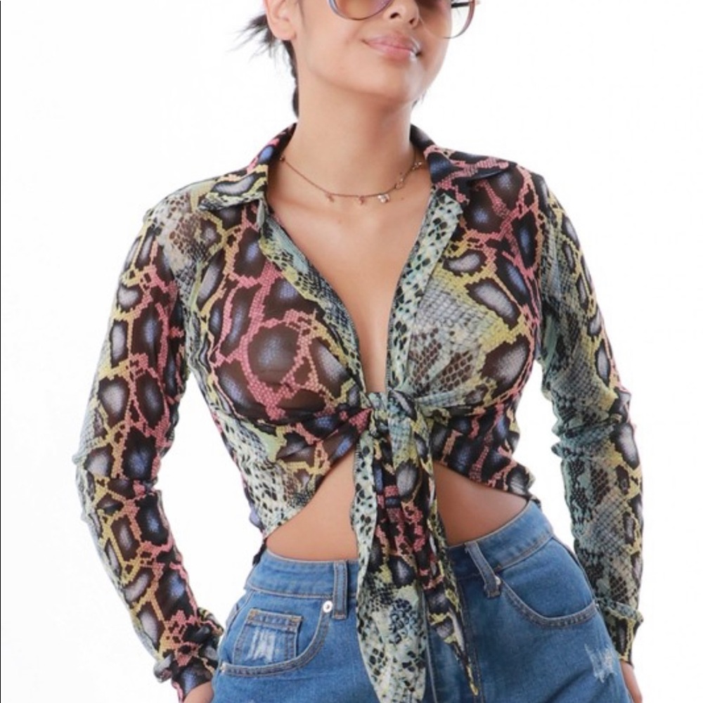 Snake Print Crop